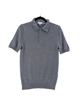 Reiss Merino‎ Wool Knit Polo Shirt Lightweight Quiet Luxury Academia Men Small